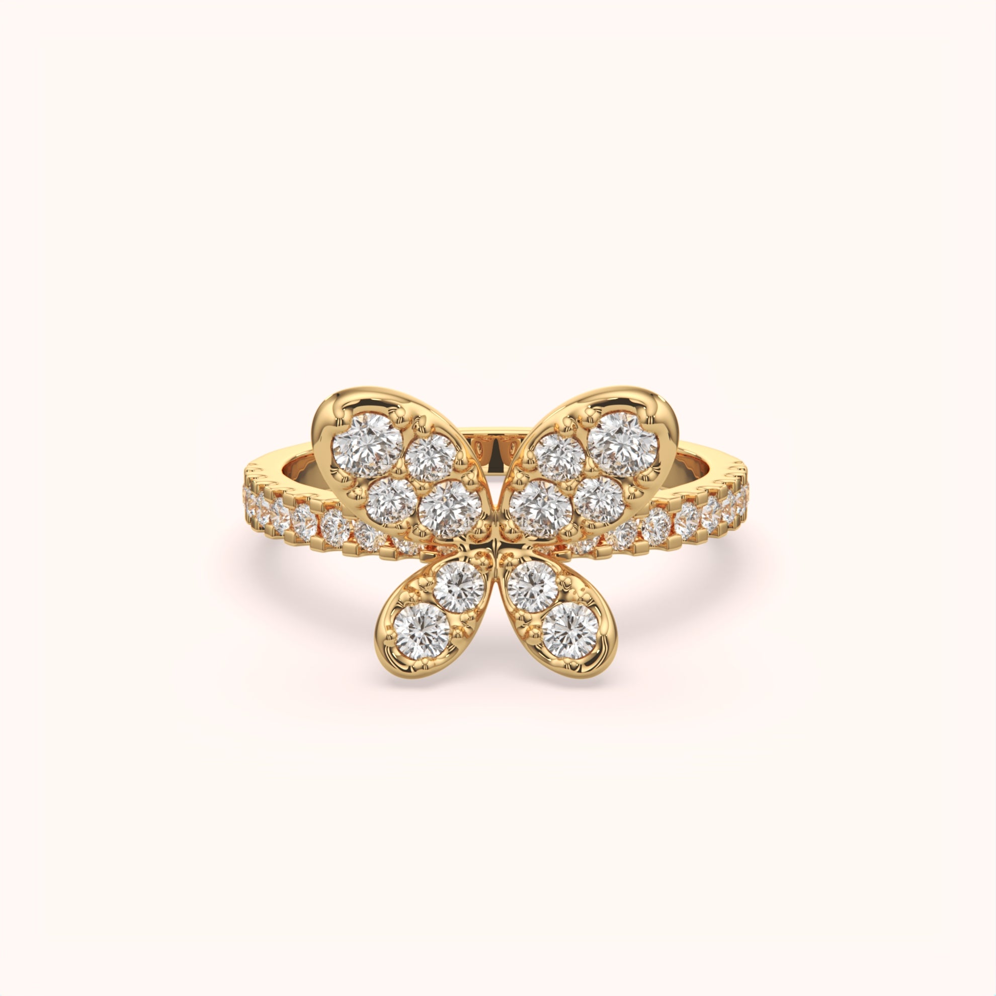 Sparkling Butterfly Silver Ring