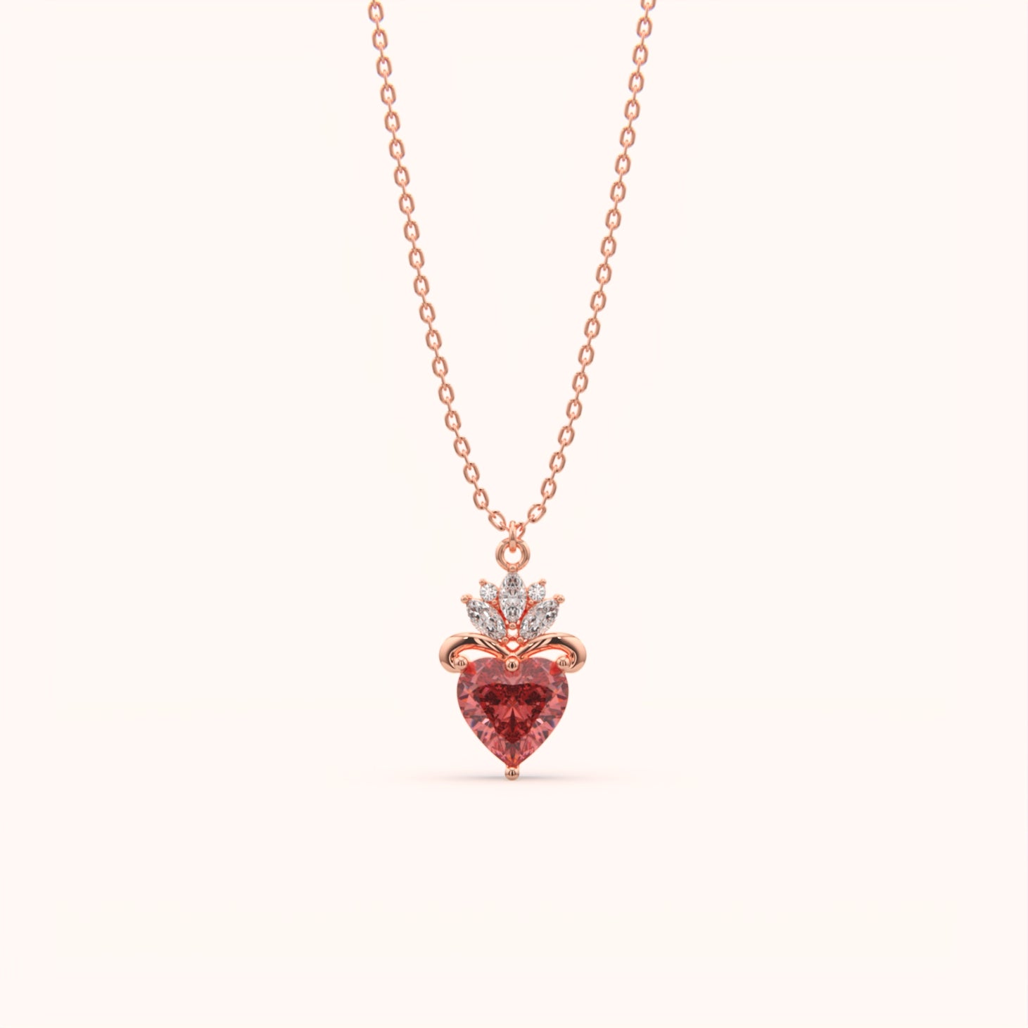 Dazzling Red Heart Necklace