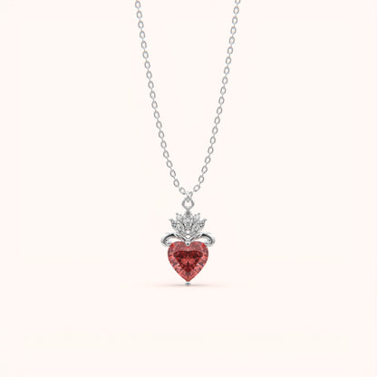 Dazzling Red Heart Necklace
