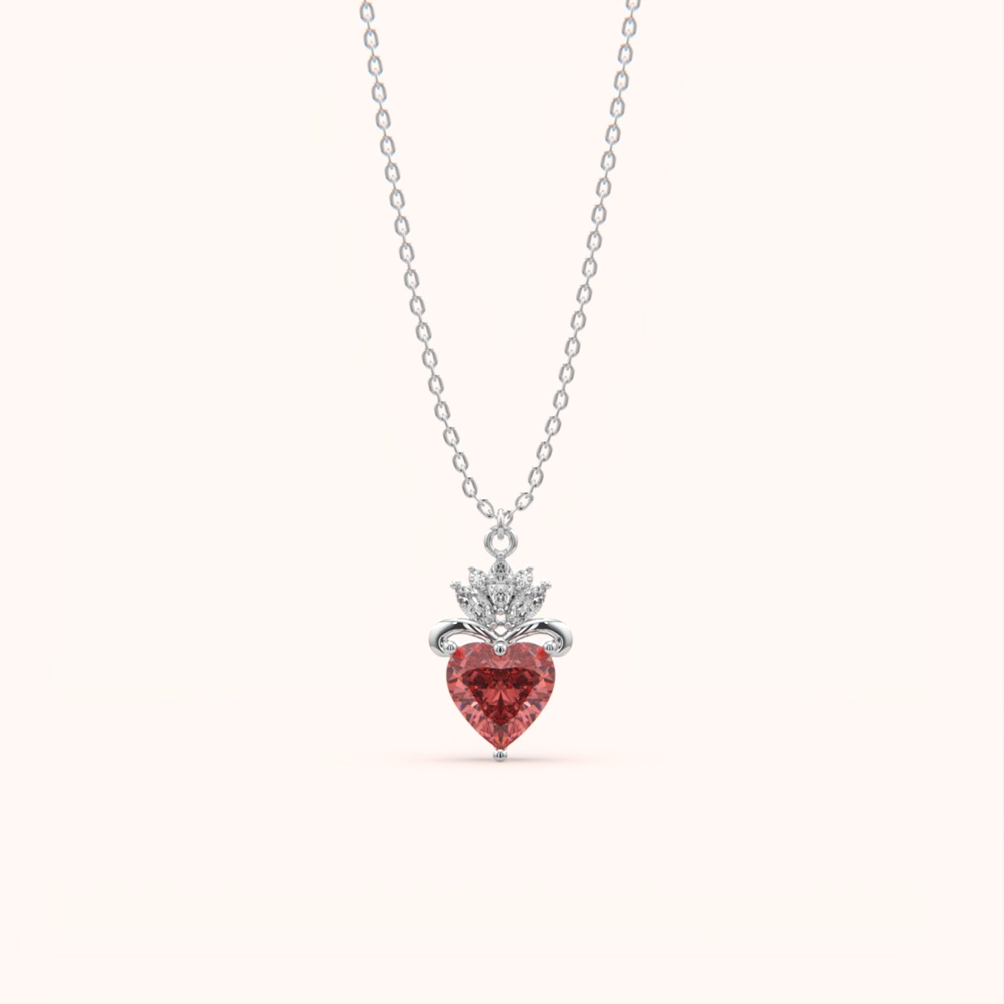 Dazzling Red Heart Necklace