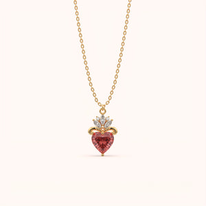 Dazzling Red Heart Necklace - KYMEE