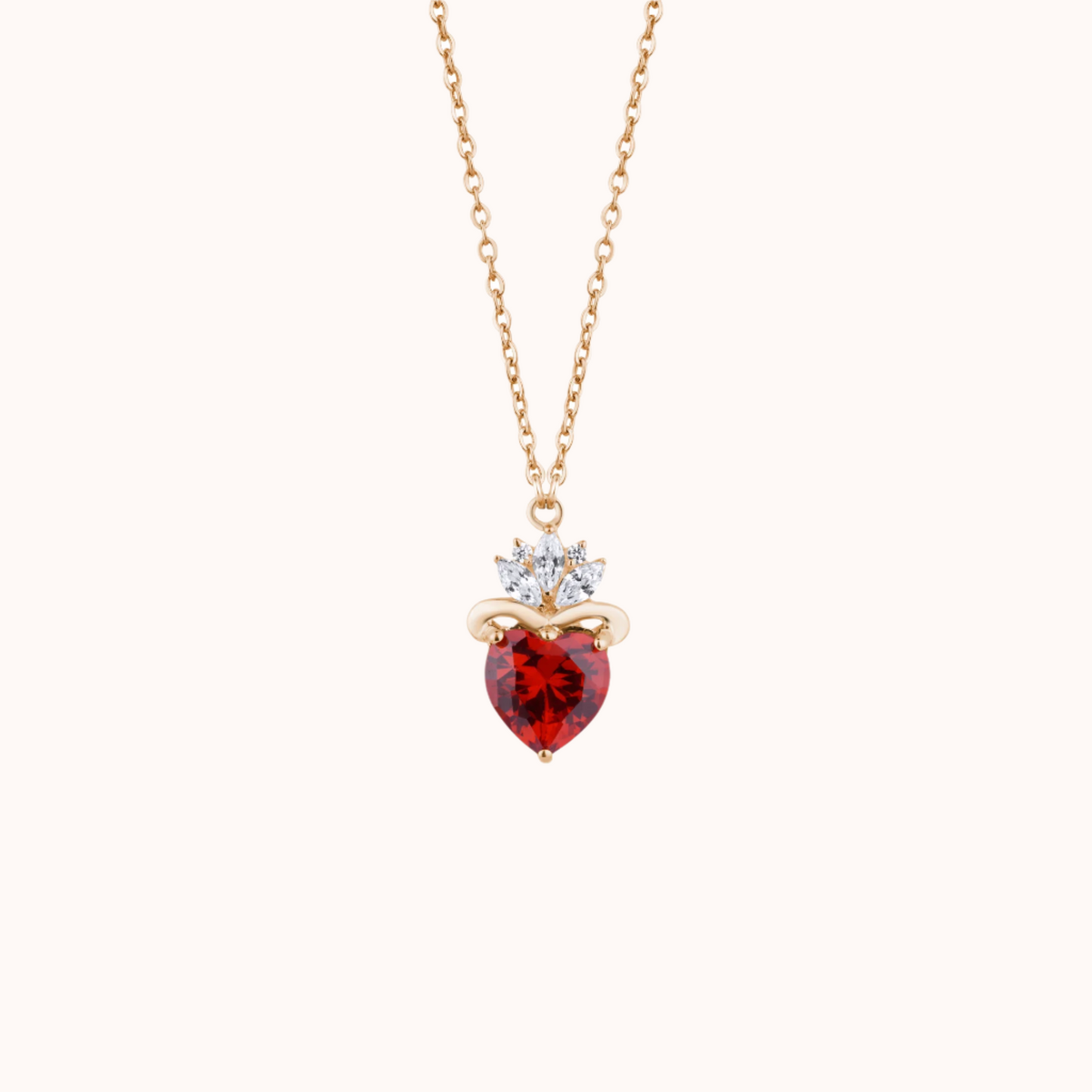 Dazzling Red Heart Necklace