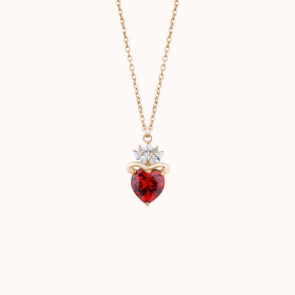 Dazzling Red Heart Necklace