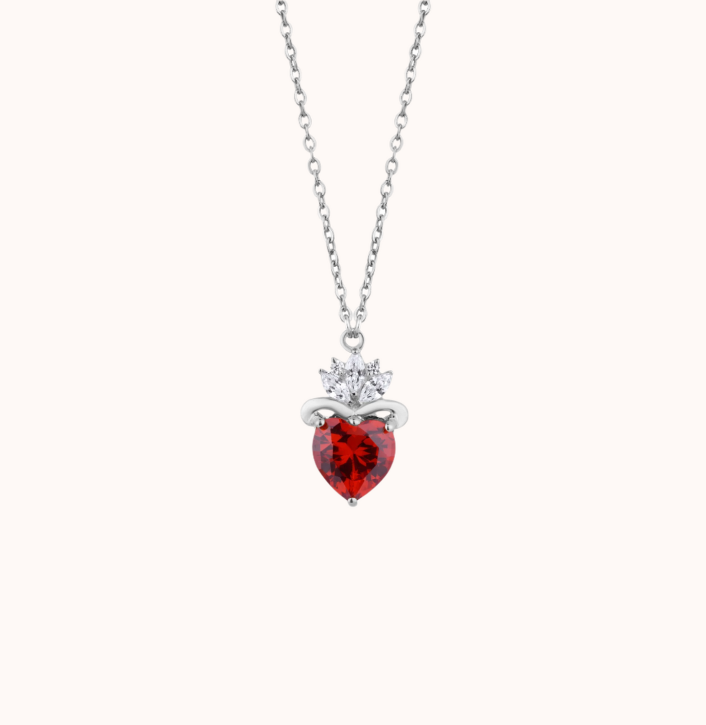 Dazzling Red Heart Necklace