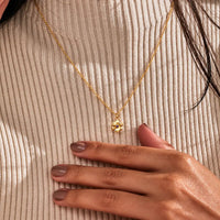 Fluted Blossom Flower Pendant Necklace