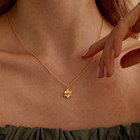 Fluted Blossom Flower Pendant Necklace