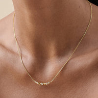 Bezel and Bead Smile Bar Necklace