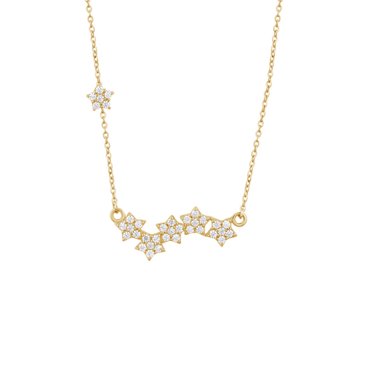 Starry Night Necklace with Crystal Stars