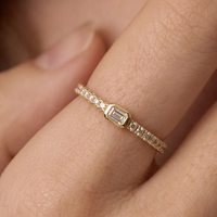 Bezel Set Emerald Solitaire Ring