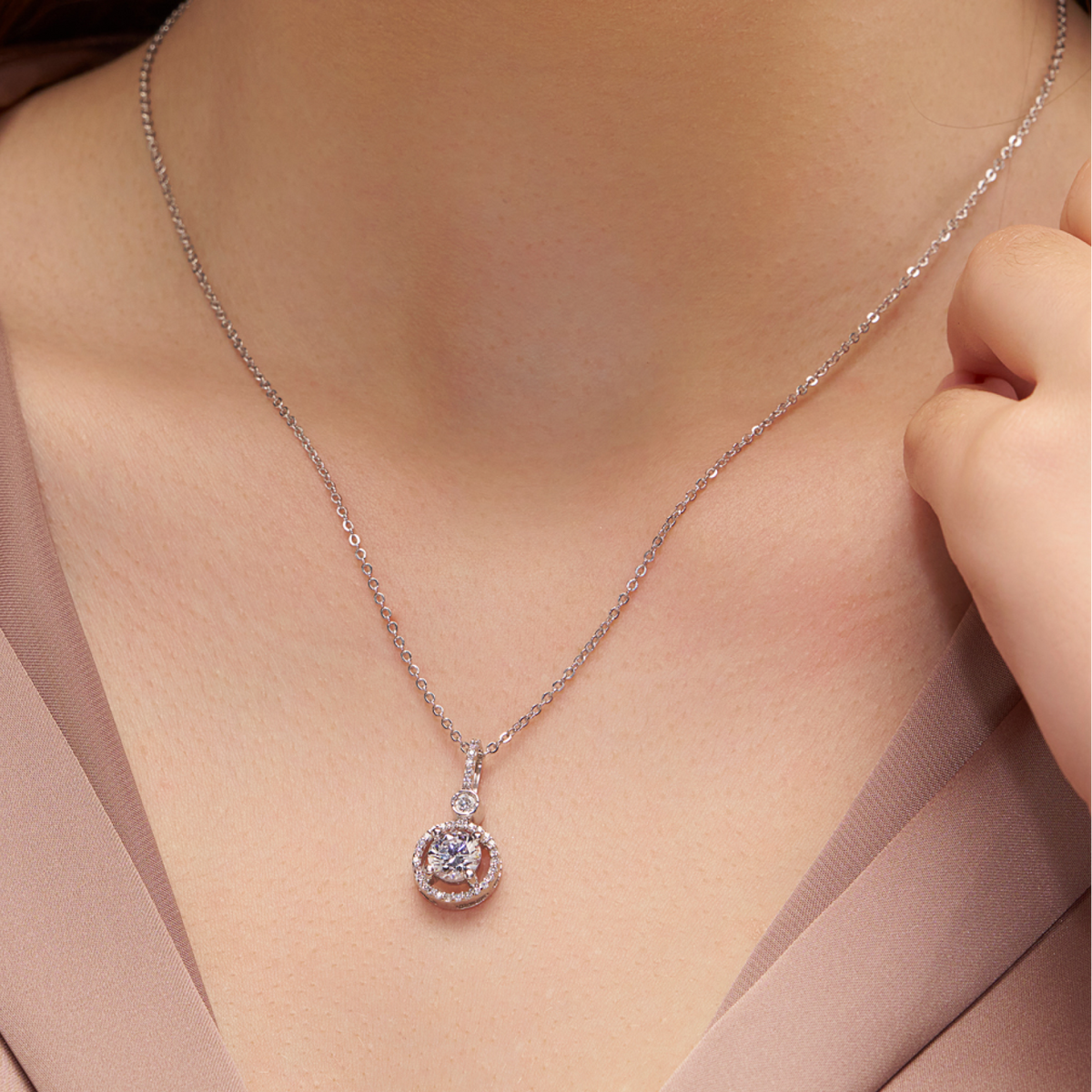 Fancy Diamond Halo Pendant - KYMEE