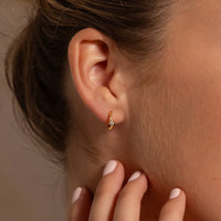 Tension Twist Coloured Solitaire Huggie Hoops