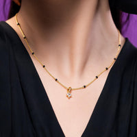 Tiny Four Petal Cluster Pendant Mangalsutra