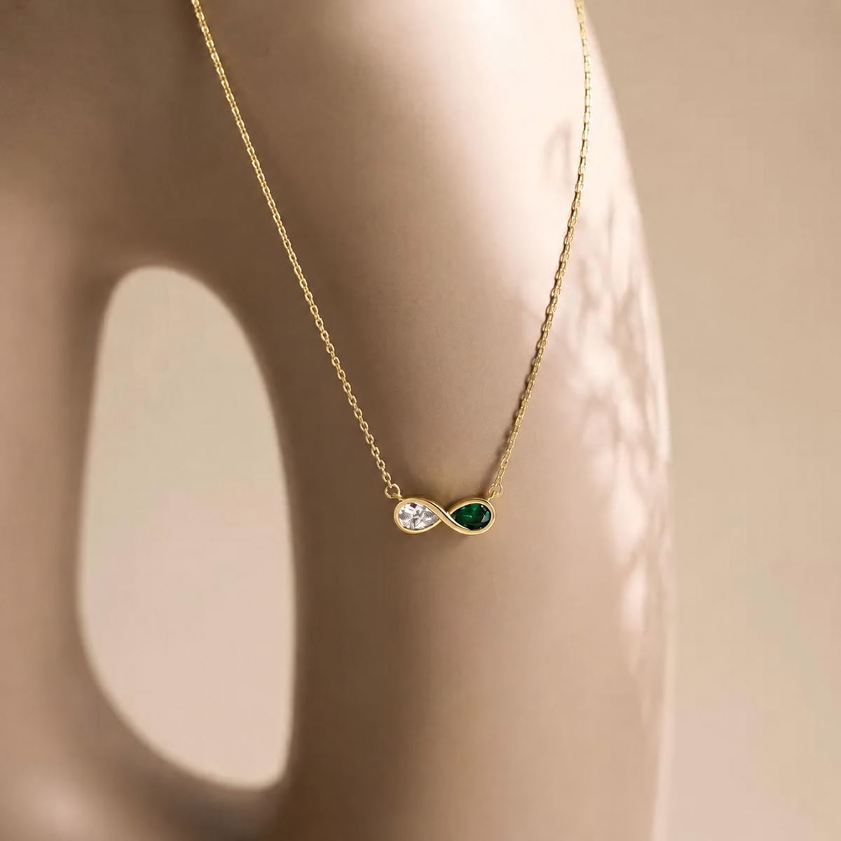Toi et Moi Infinity Pear Necklace