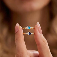 Toi et Moi Trillion Cut Two Stone Ring