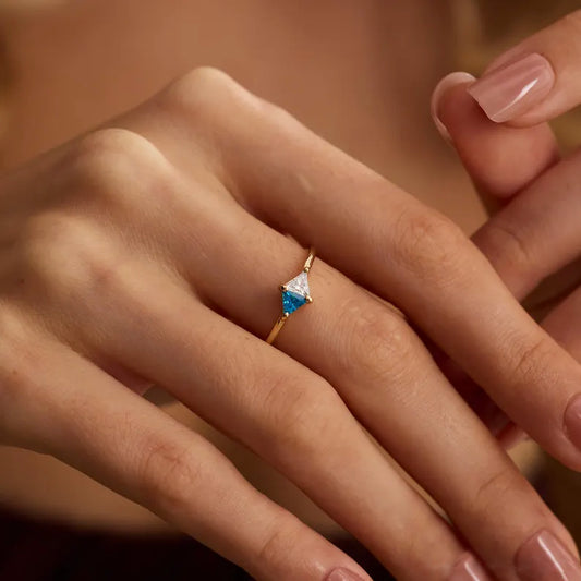 Toi et Moi Trillion Cut Two Stone Ring