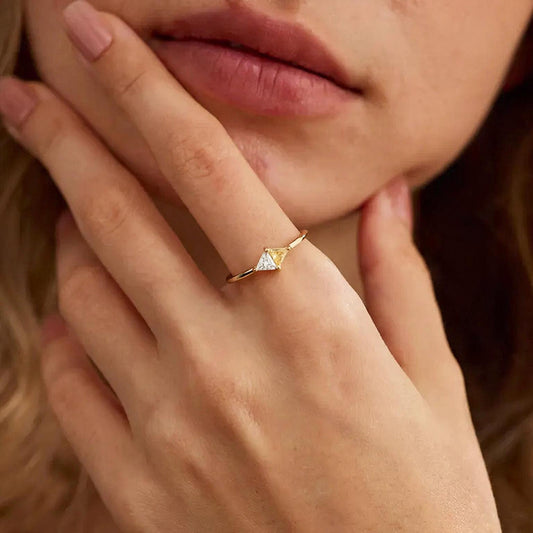 Toi et Moi Trillion Cut Two Stone Ring