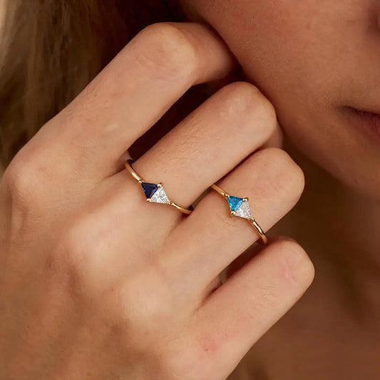 Toi et Moi Trillion Cut Two Stone Ring