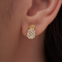 Pave Pineapple Stud Earrings