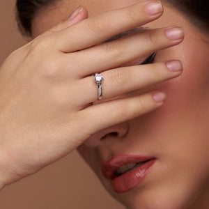 Solitaire Ring with Intricate Band - KYMEE