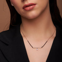 Floral Diamond Bar Mangalsutra - KYMEE