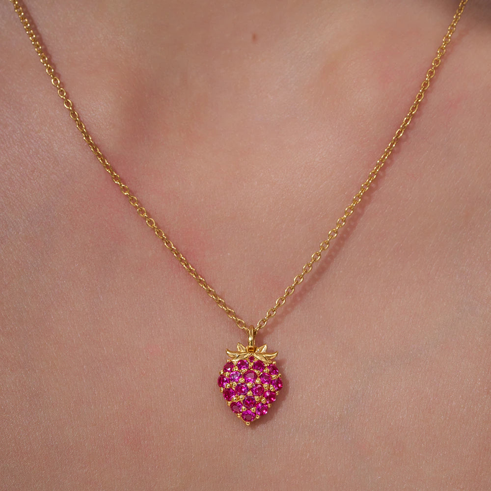 Strawberry Pendant Necklace
