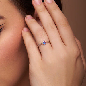 Elegant Blue Stone Ring - KYMEE