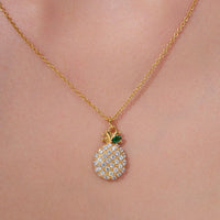 Pave Pineapple Charm Pendant Necklace