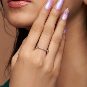 Stunning Buckle-Inspired Silver Ring - KYMEE