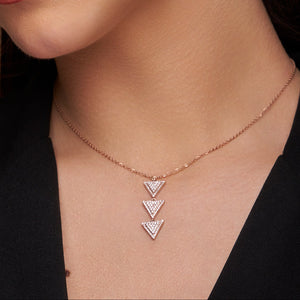 Diamond Set Triangle Style Necklace - KYMEE