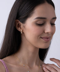 Trillion and Round Stone Ear Jacket Earrings