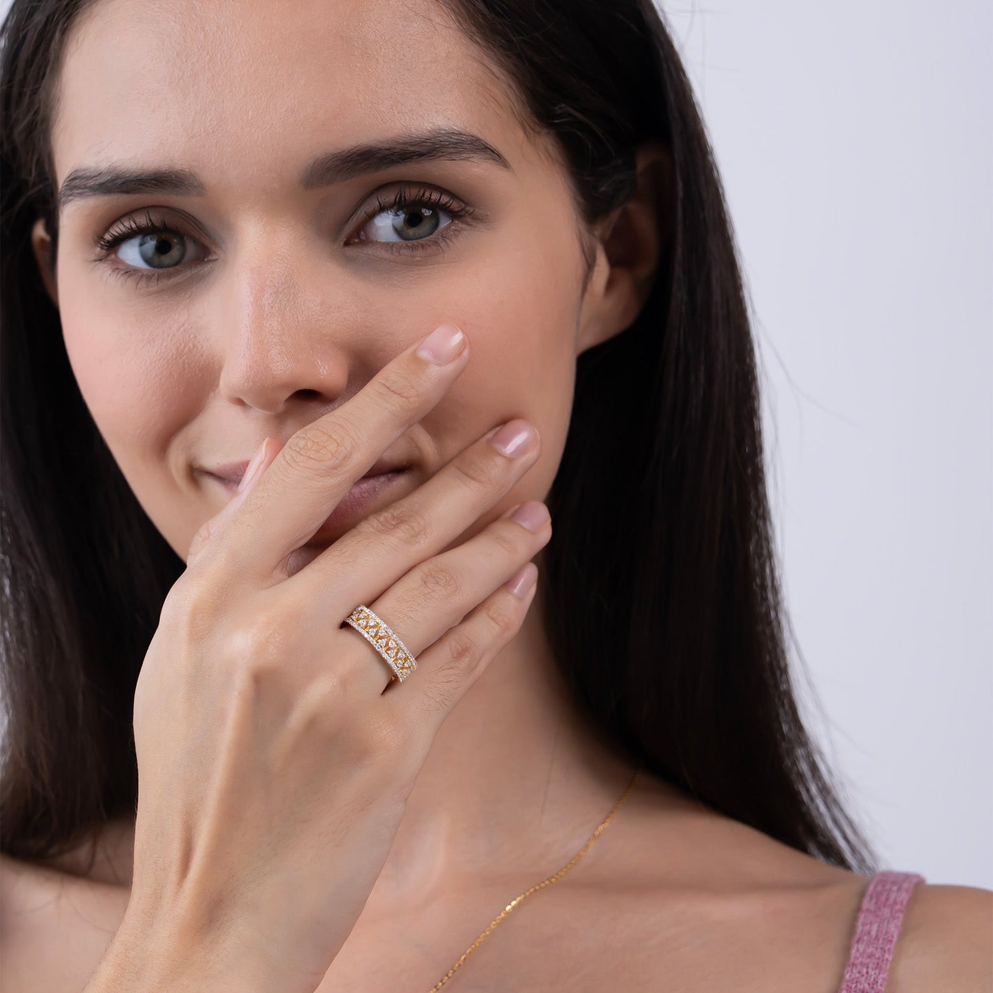 Double Row Round Diamond Band