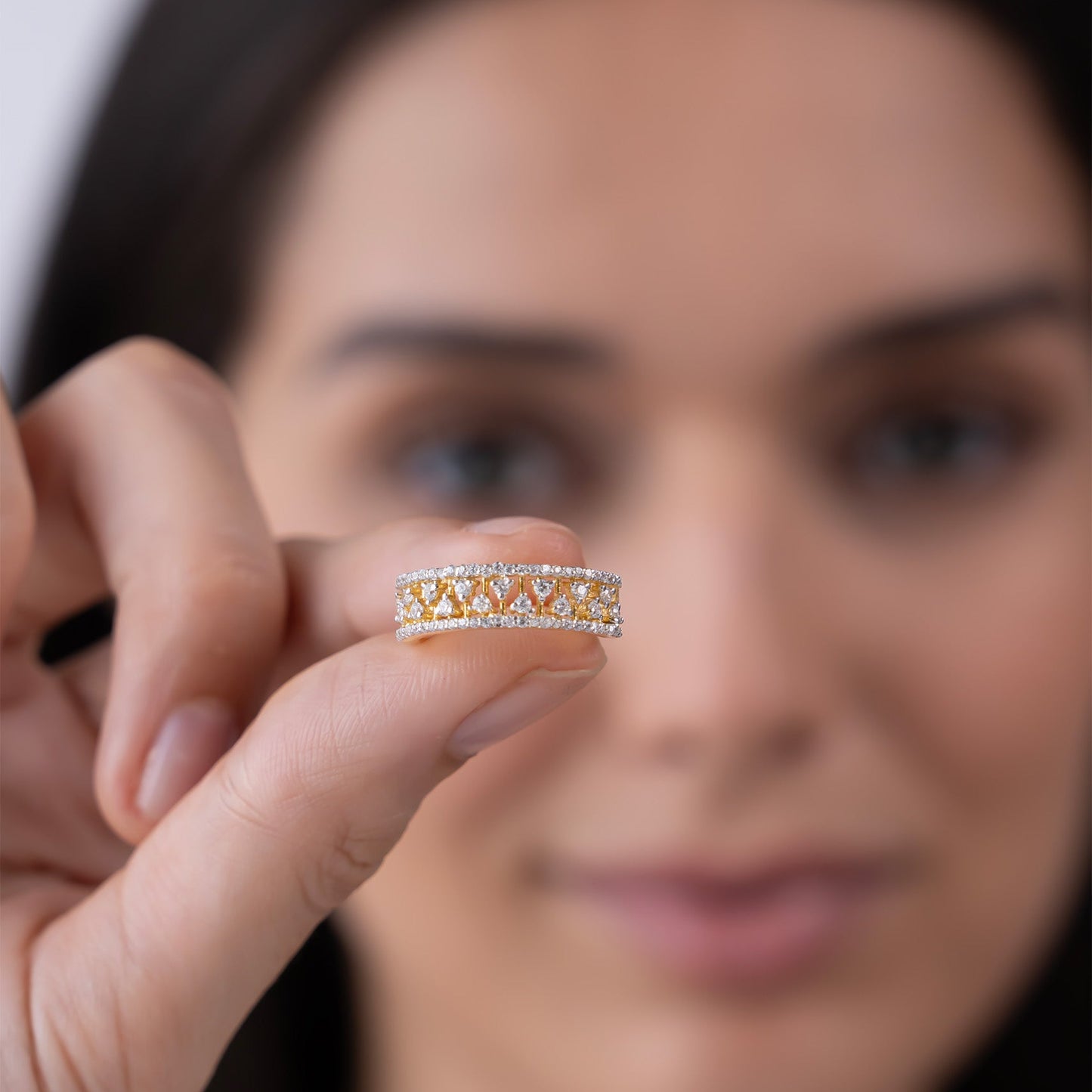 Double Row Round Diamond Band