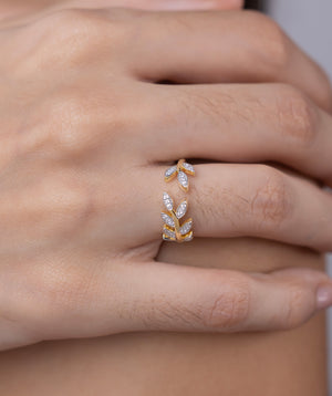 Timeless Leaf Wrap Ring