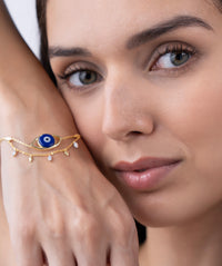 Statement Evil Eye Double Chain Bracelet