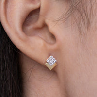 Stacked Rhombus Pavé Studs