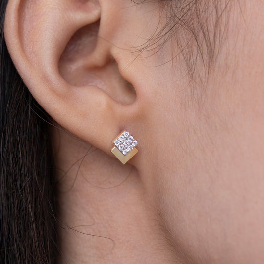 Diamond Sparkle Square Studs
