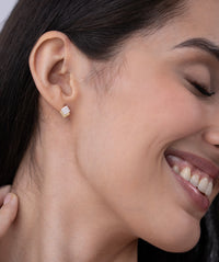 Stacked Rhombus Pavé Studs