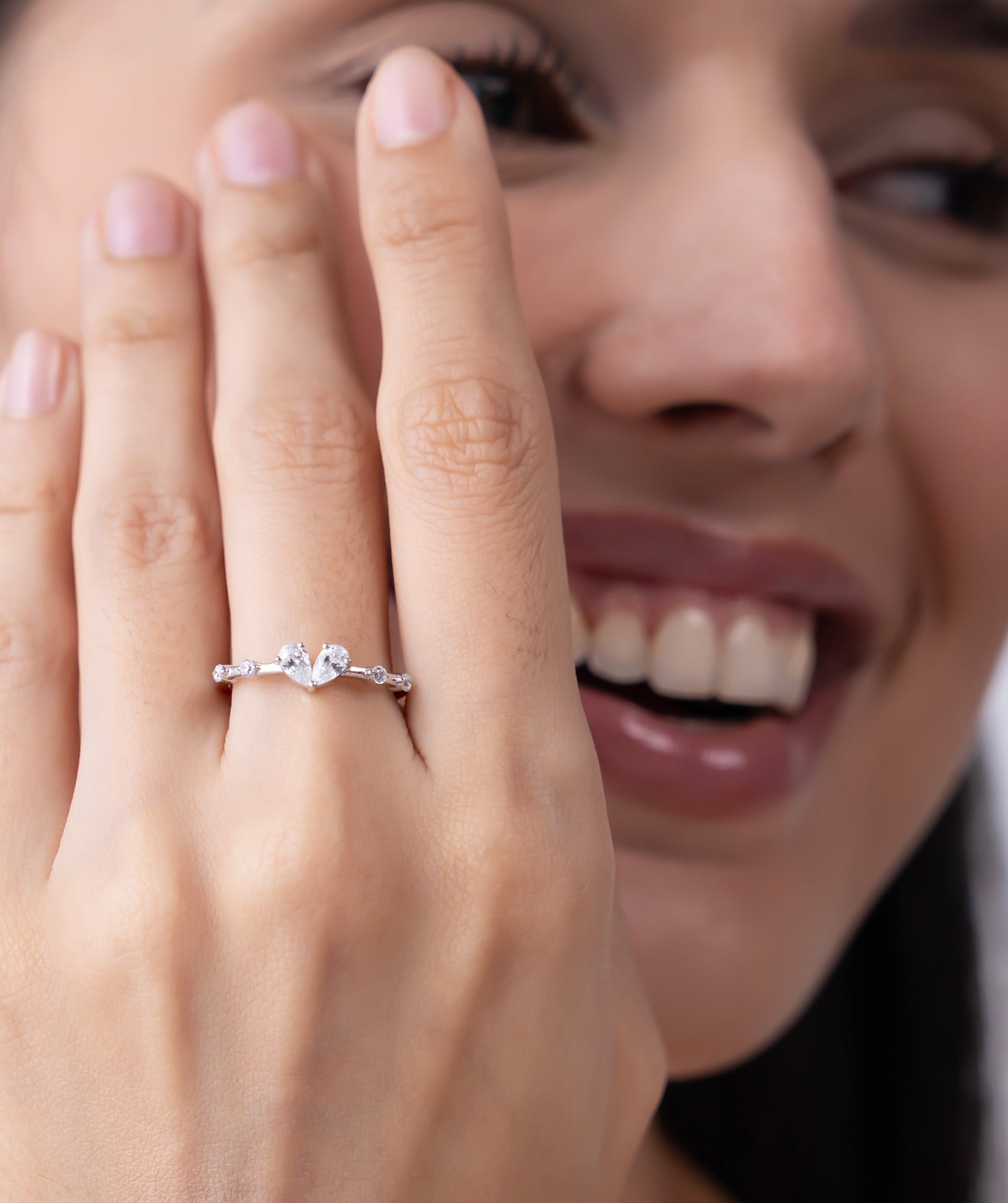 Twin Pear Diamond Ring