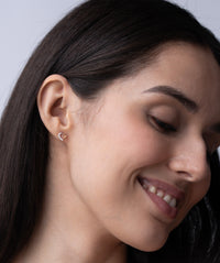 Open Heart Pave Stud Earrings