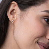Open Heart Pave Stud Earrings