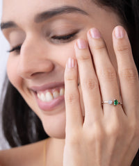 Toi Et Moi Open Cuff Ring with Baguette and Pave Cluster