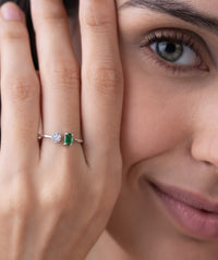 Toi Et Moi Open Cuff Ring with Baguette and Pave Cluster