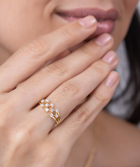 18k Gold Vermeil Sparkle Ring Combo