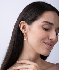 Framed Princess Drop Huggie Hoops