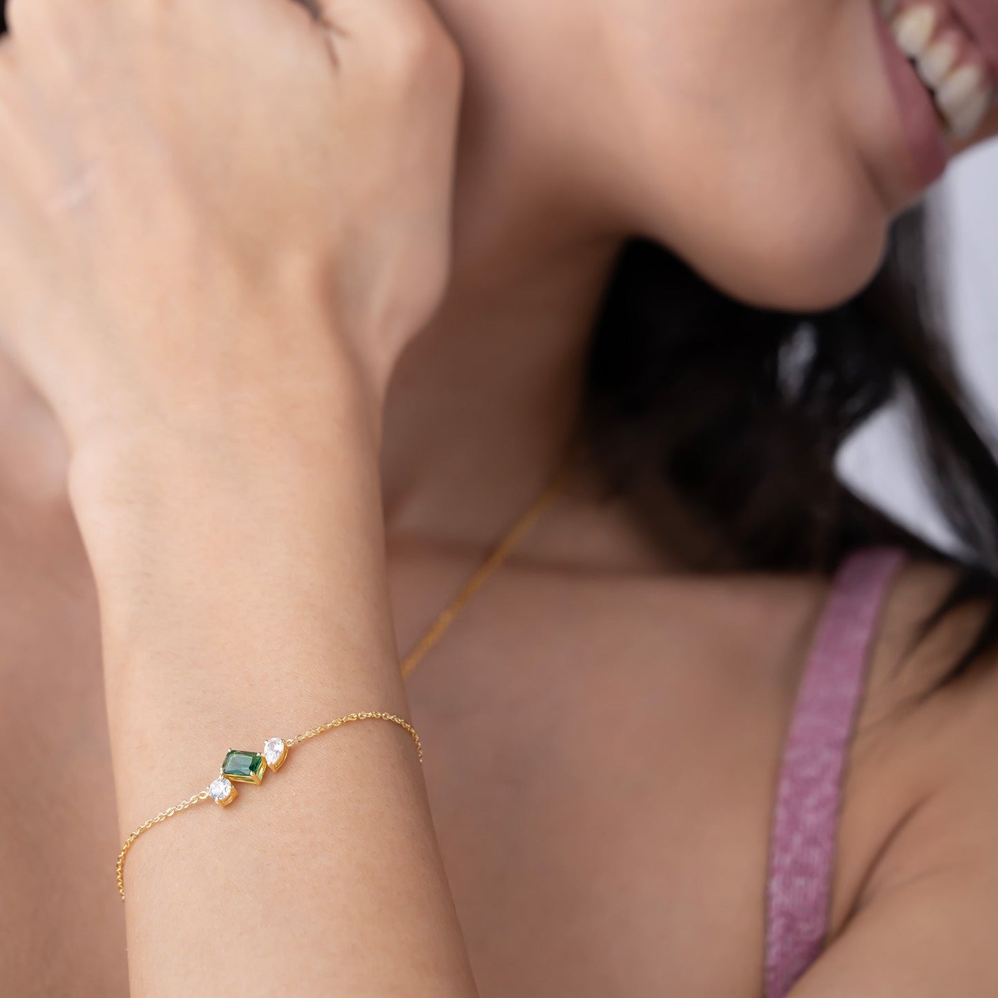 Charm Green Accent Bracelet