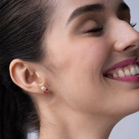 Crowned Red Heart Studs