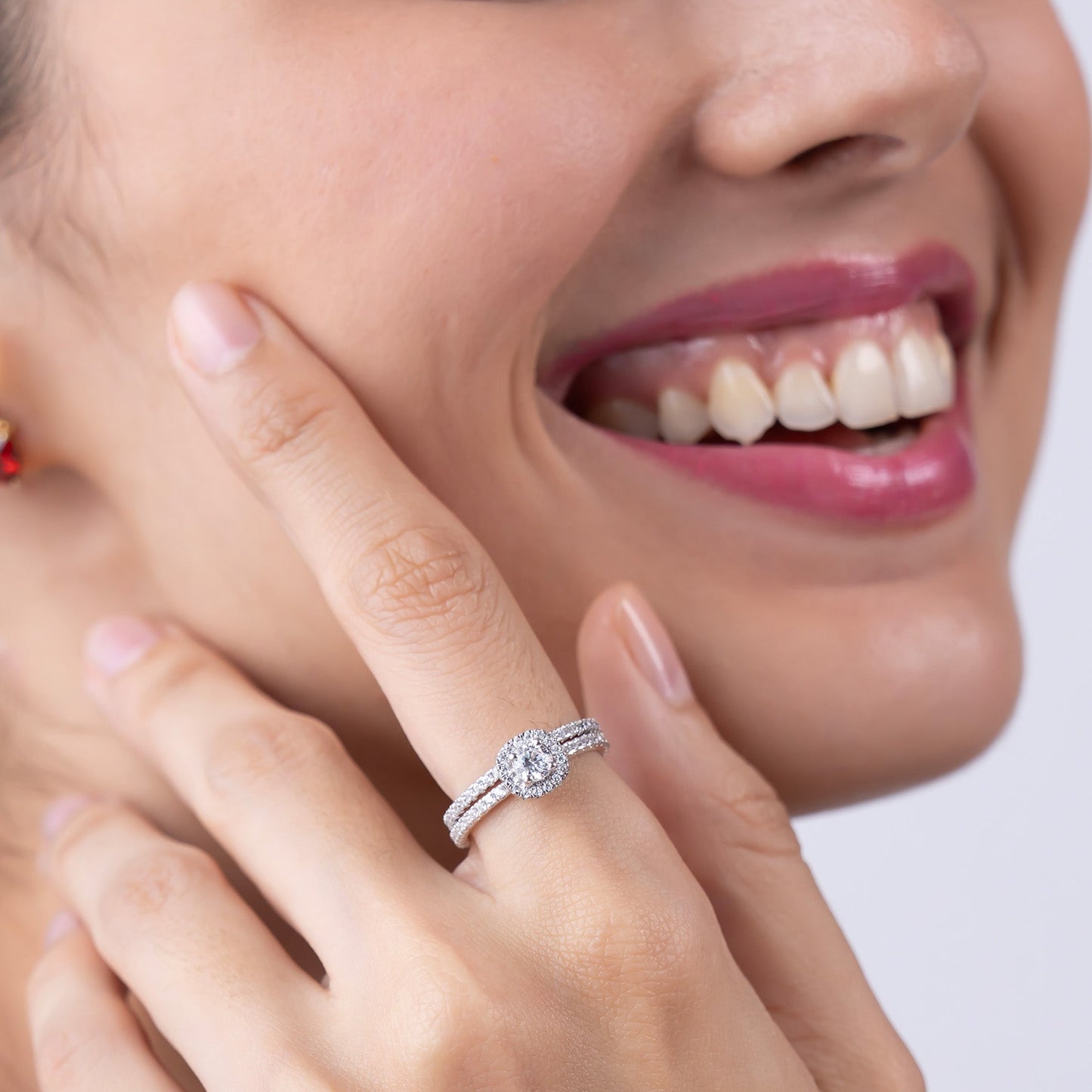 Round Halo Setting Ring Set