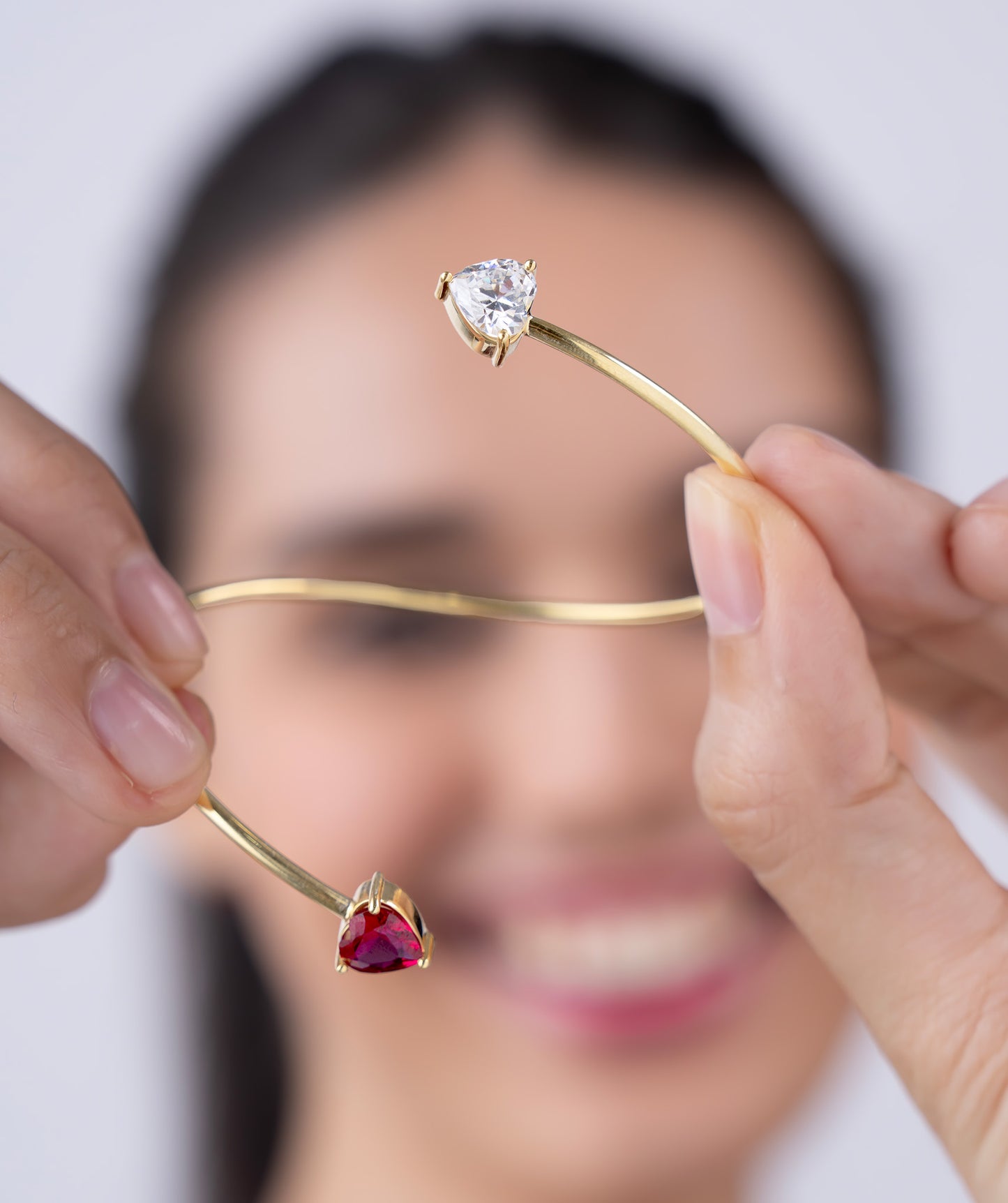 Twin Heart Open  Bangle