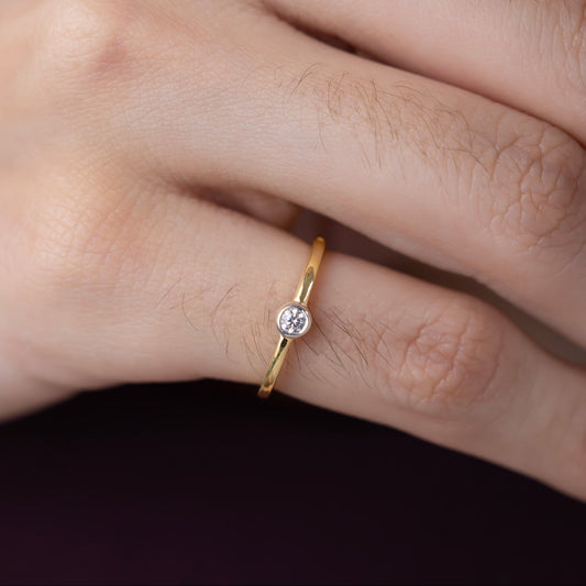 Everyday Bezel-Set Diamond Stacking Ring