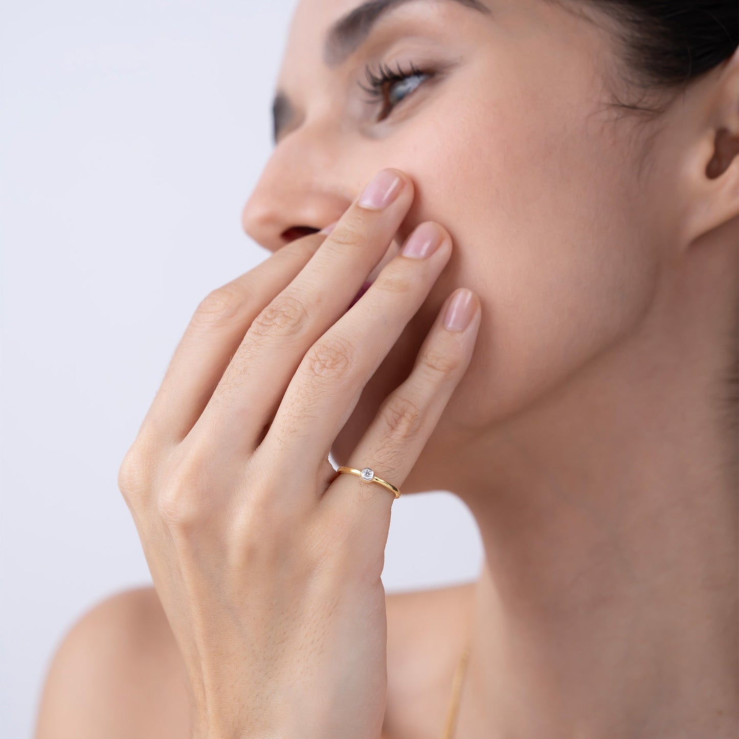 Everyday Bezel-Set Diamond Stacking Ring